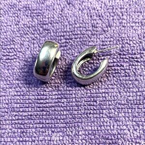 RARE RETIRED Hinged Huggie Silver Earrings